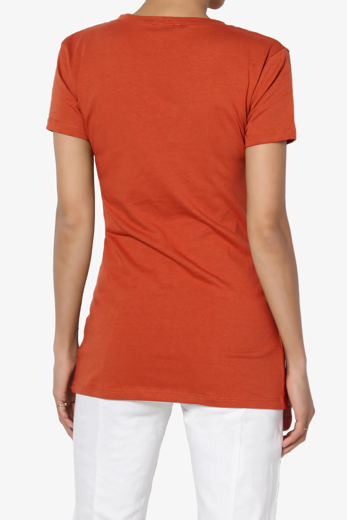 Candela V-Neck Short Sleeve T-Shirts COPPER_2