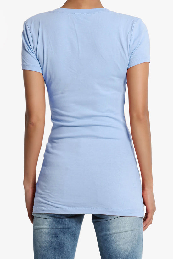 Candela V-Neck Short Sleeve T-Shirts LIGHT BLUE_2