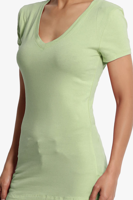 Load image into Gallery viewer, Candela V-Neck Short Sleeve T-Shirts MOSS_5
