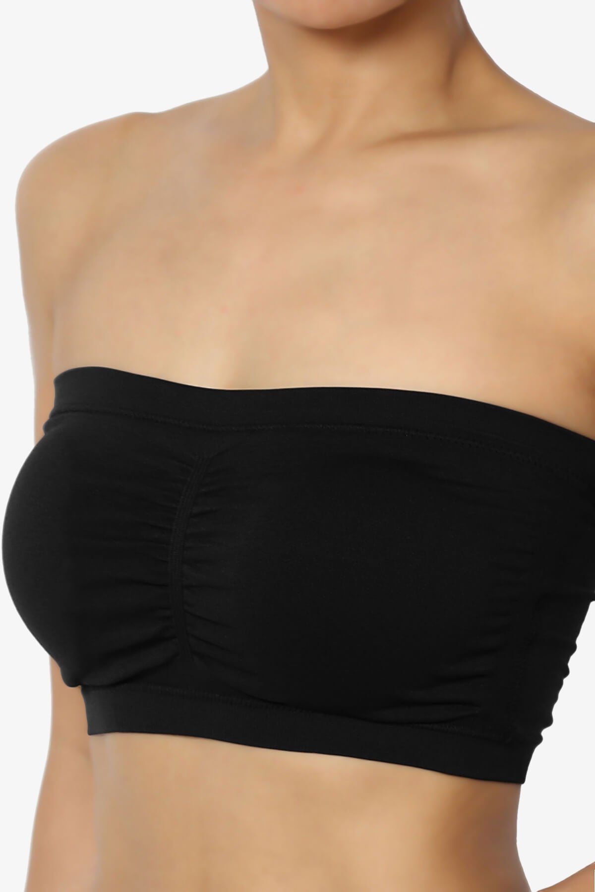 Load image into Gallery viewer, Candid Removable Pad Bandeau Bra Top BLACK_5
