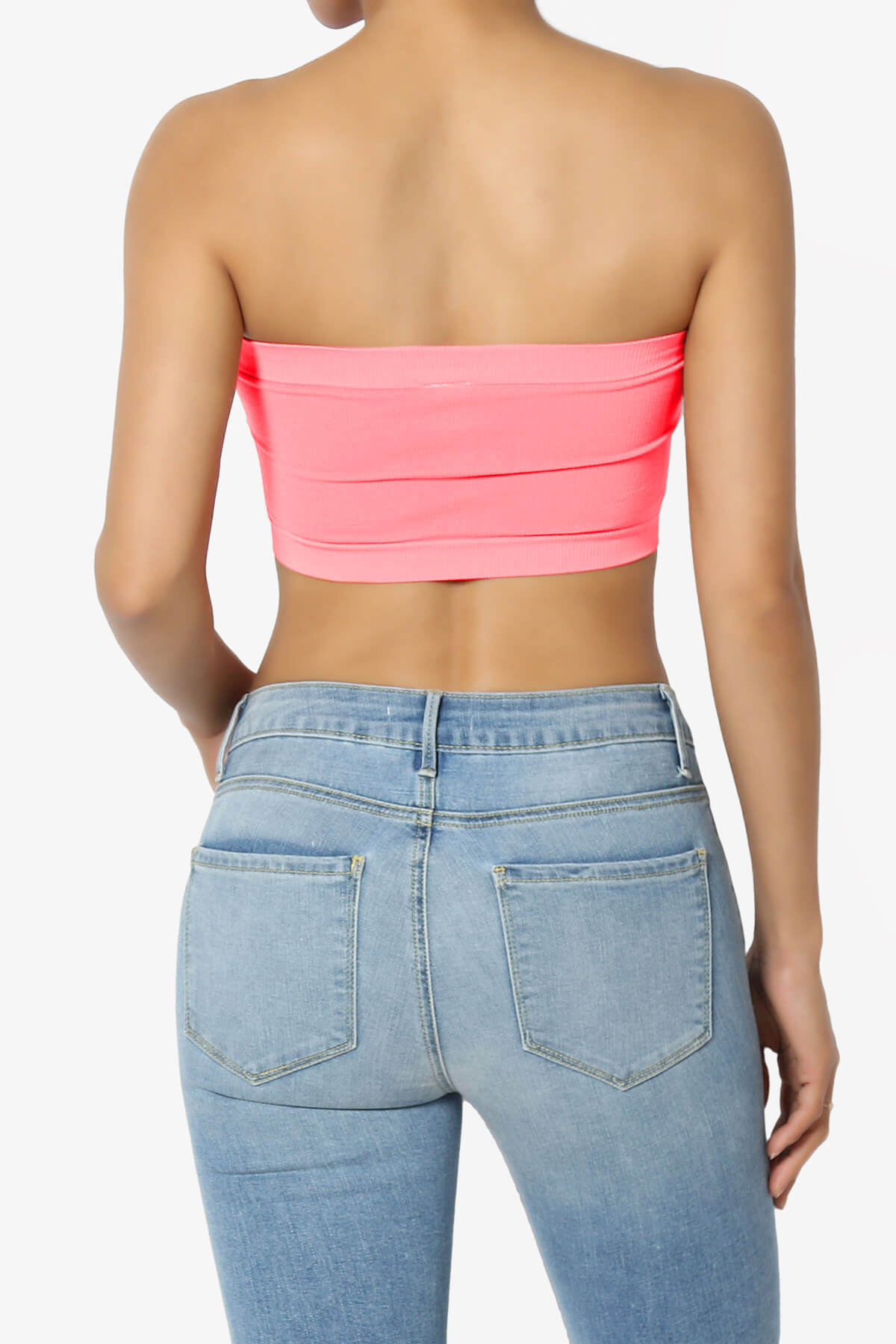 Candid Removable Pad Bandeau Bra Top BRIGHT PINK_2