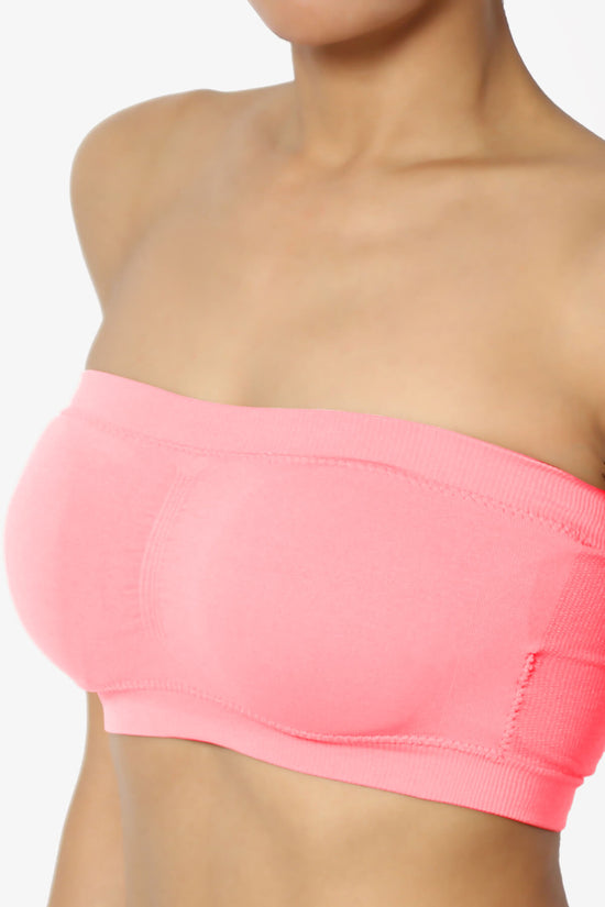 Candid Removable Pad Bandeau Bra Top BRIGHT PINK_5