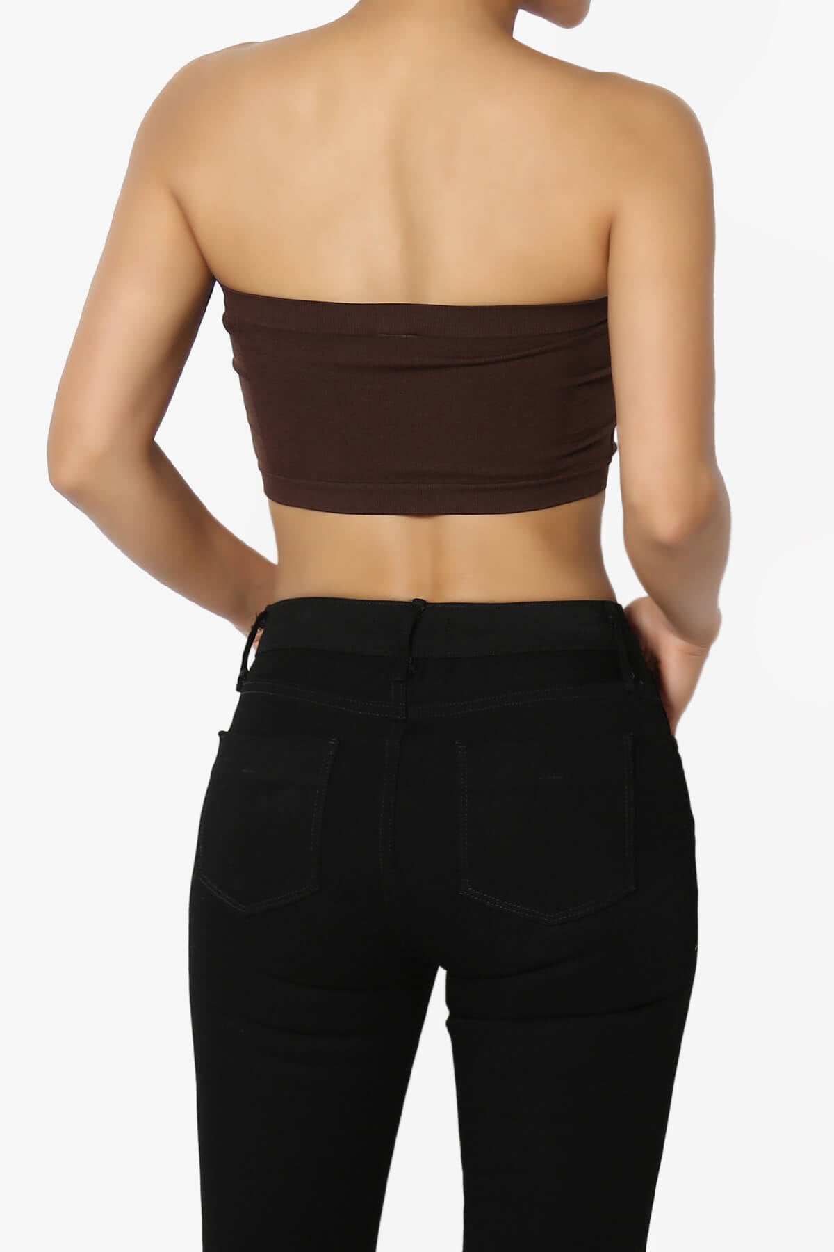 Candid Removable Pad Bandeau Bra Top BROWN_2