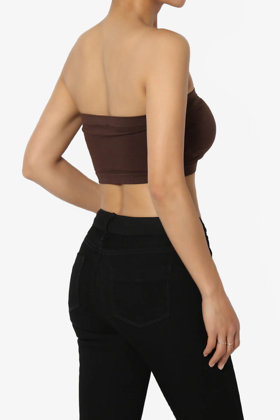 Candid Removable Pad Bandeau Bra Top BROWN_4