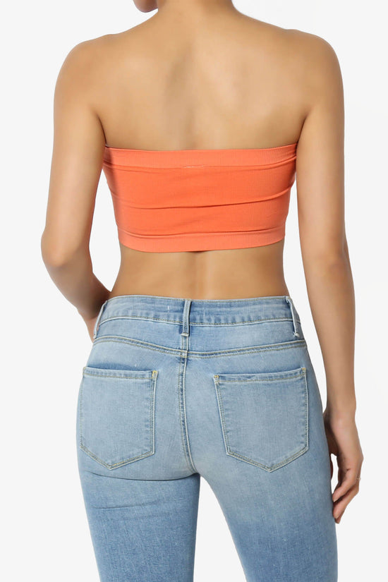 Candid Removable Pad Bandeau Bra Top CORAL_2