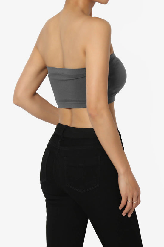 Load image into Gallery viewer, Candid Removable Pad Bandeau Bra Top DARK GREY_4
