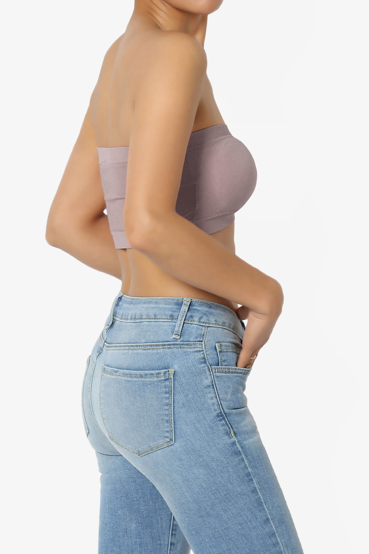 Load image into Gallery viewer, Candid Removable Pad Bandeau Bra Top DUSTY MAUVE_4
