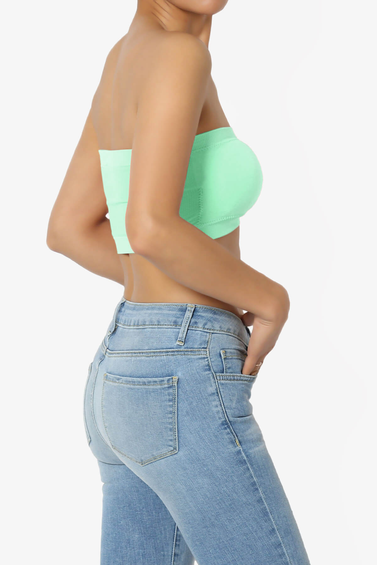 Candid Removable Pad Bandeau Bra Top DUSTY MINT_4