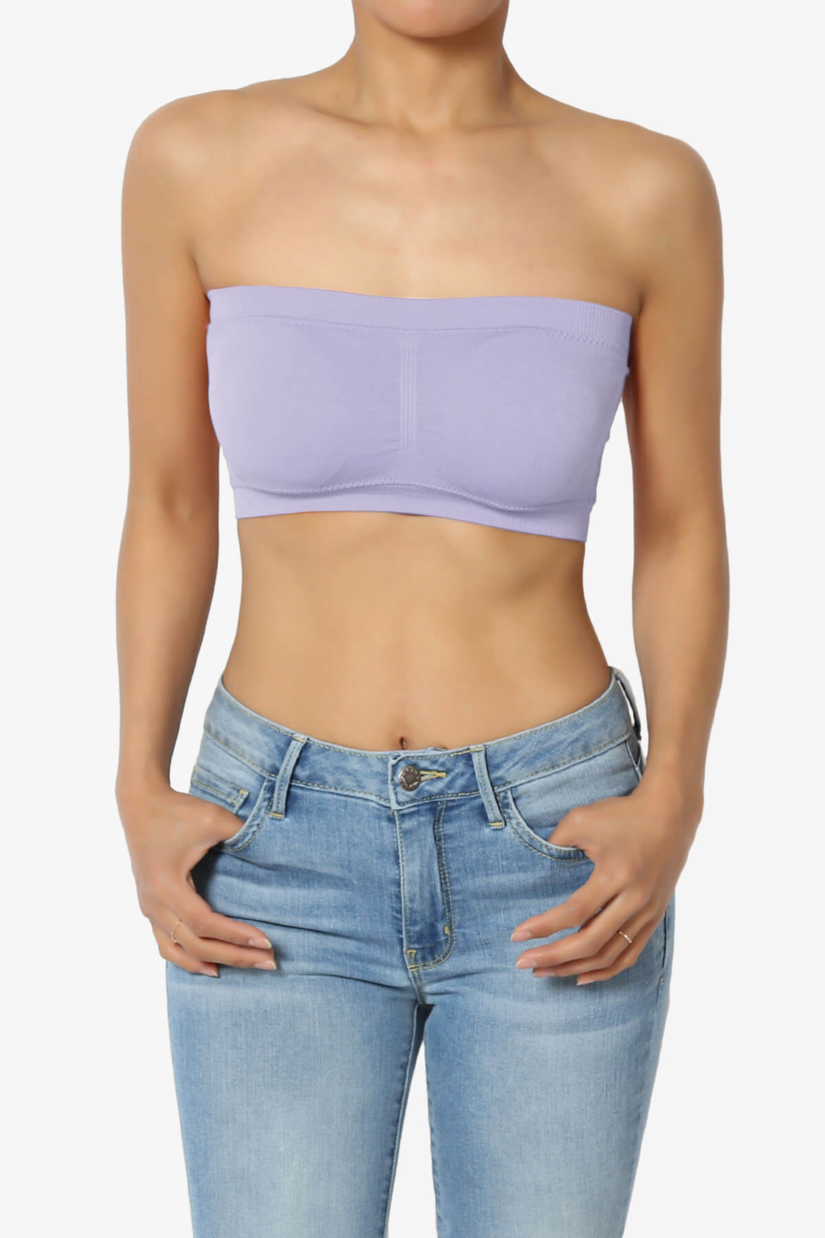 Load image into Gallery viewer, Candid Removable Pad Bandeau Bra Top LAVENDER_1
