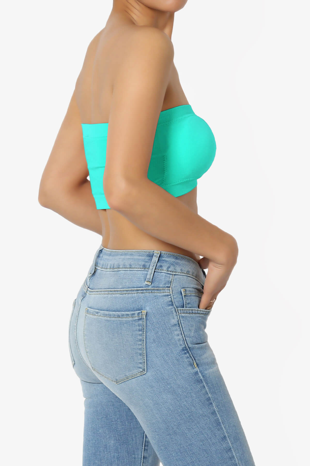 Load image into Gallery viewer, Candid Removable Pad Bandeau Bra Top MINT_4
