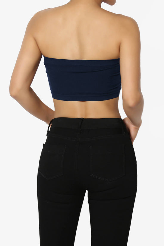 Candid Removable Pad Bandeau Bra Top NAVY_2