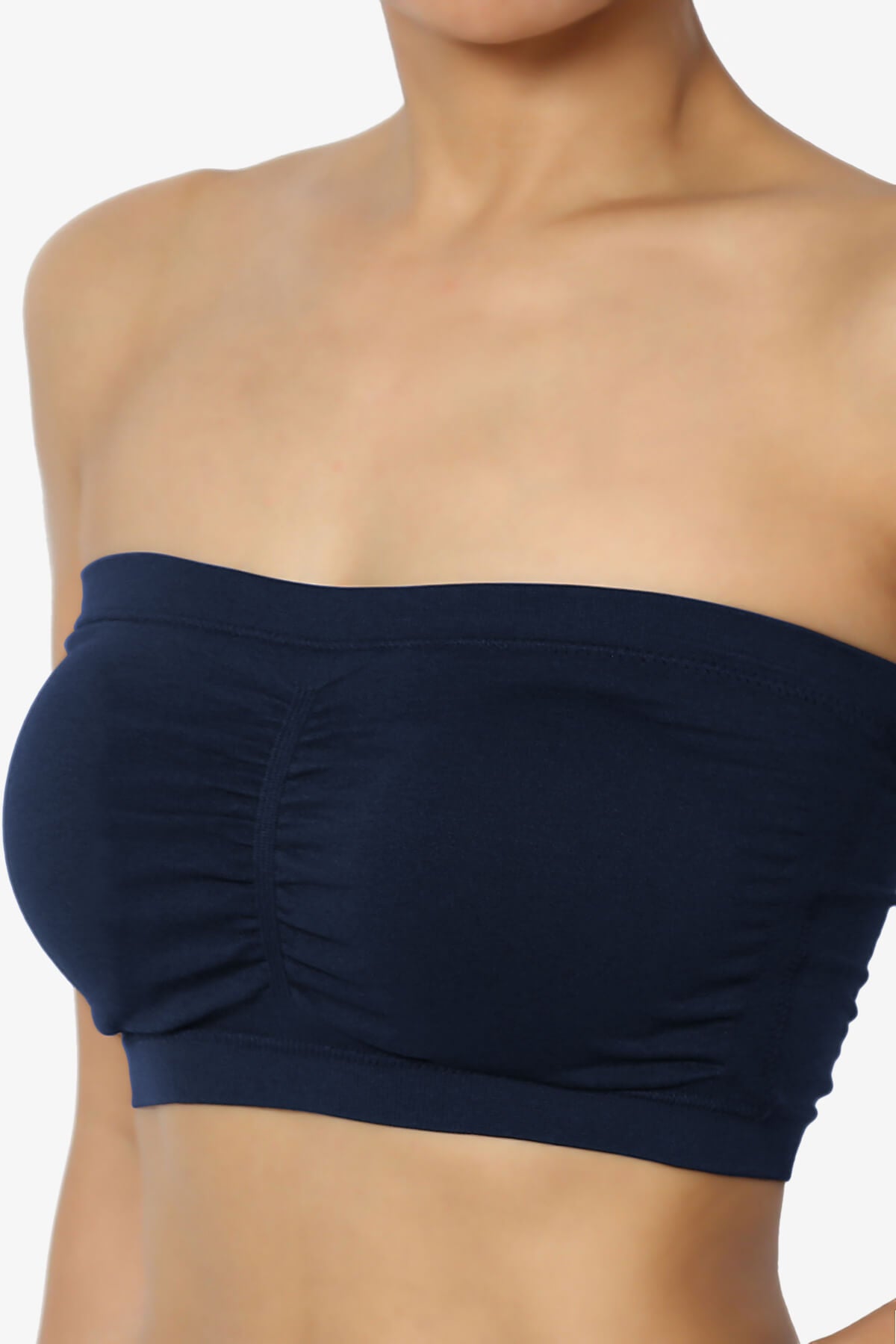 Candid Removable Pad Bandeau Bra Top NAVY_5