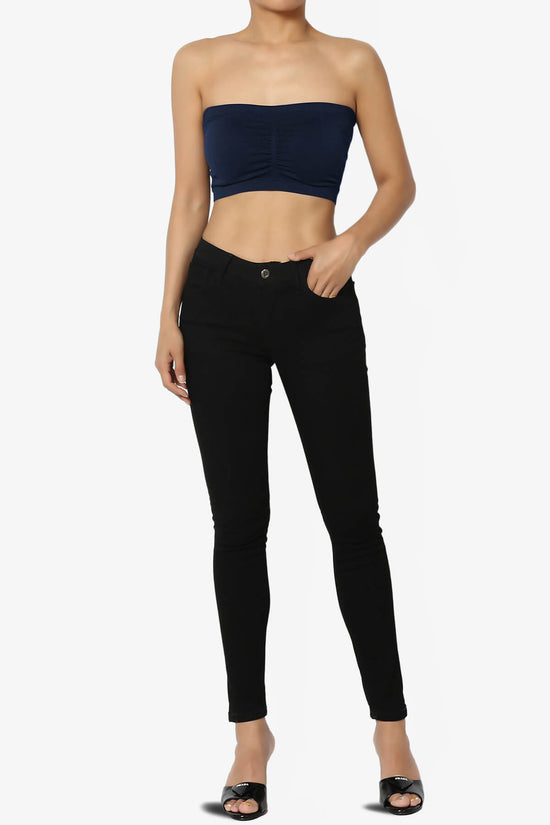 Candid Removable Pad Bandeau Bra Top NAVY_6