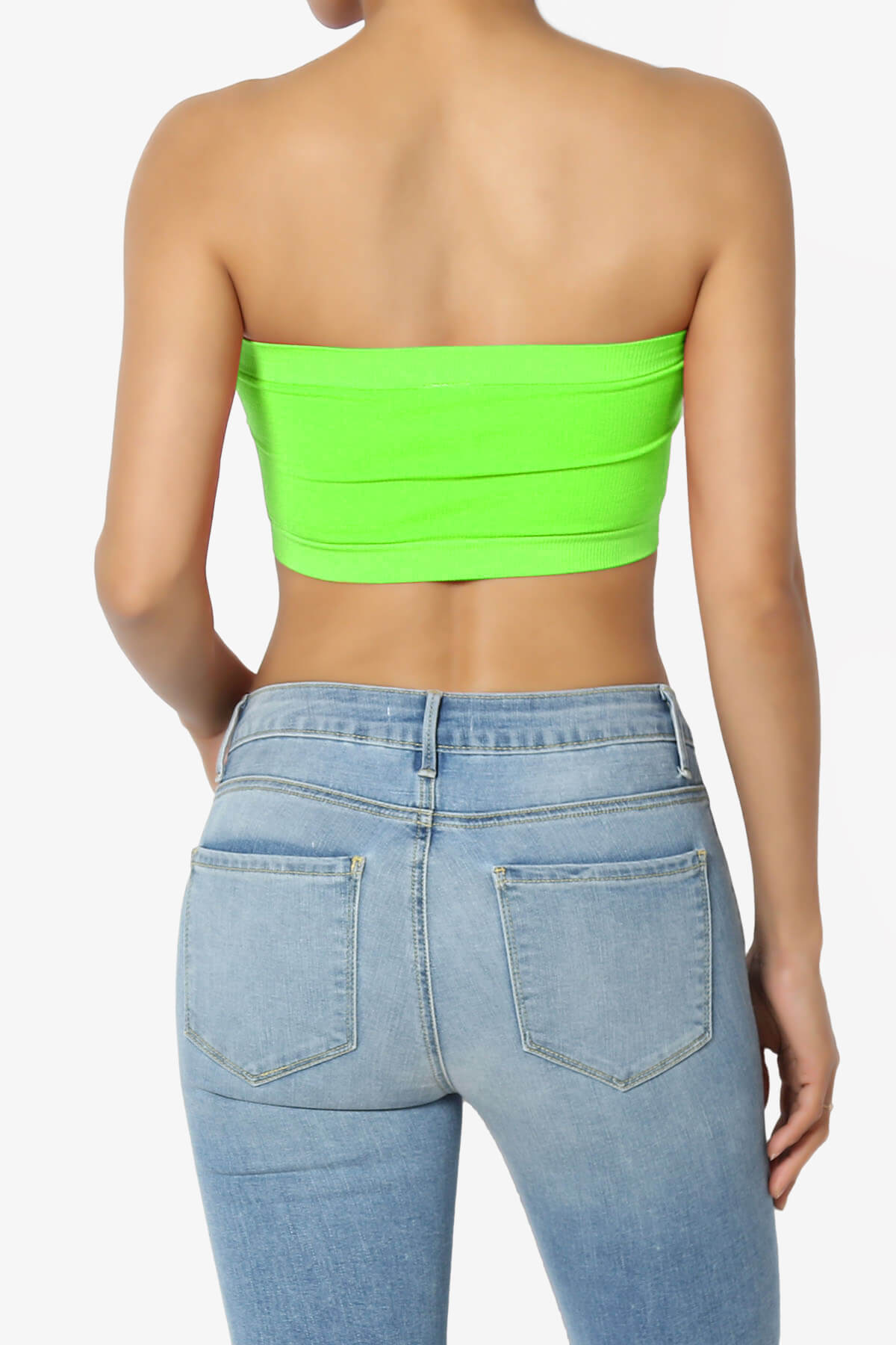 Load image into Gallery viewer, Candid Removable Pad Bandeau Bra Top NEON GREEN_2
