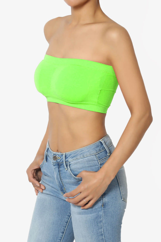 Candid Removable Pad Bandeau Bra Top NEON GREEN_3