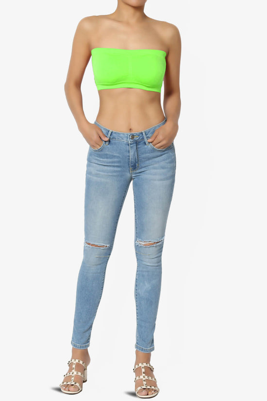 Candid Removable Pad Bandeau Bra Top NEON GREEN_6