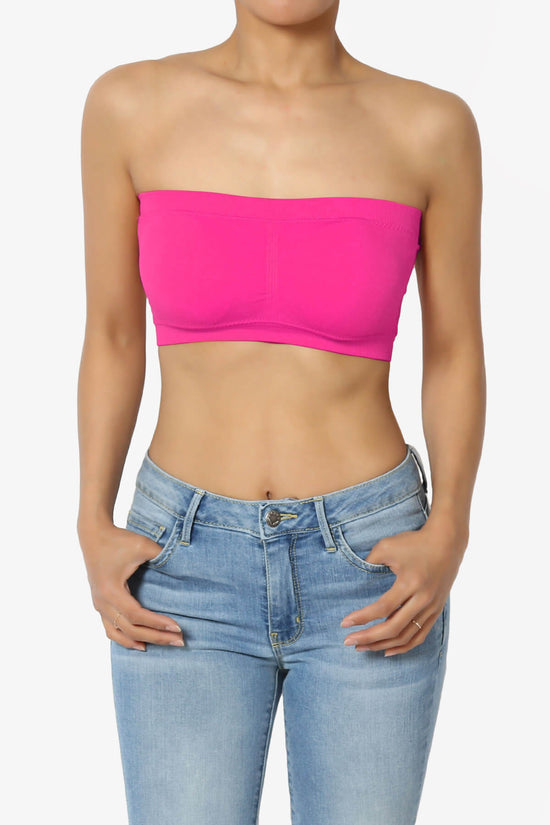 Load image into Gallery viewer, Candid Removable Pad Bandeau Bra Top NEON PINK_1
