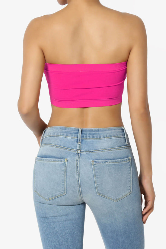 Candid Removable Pad Bandeau Bra Top NEON PINK_2