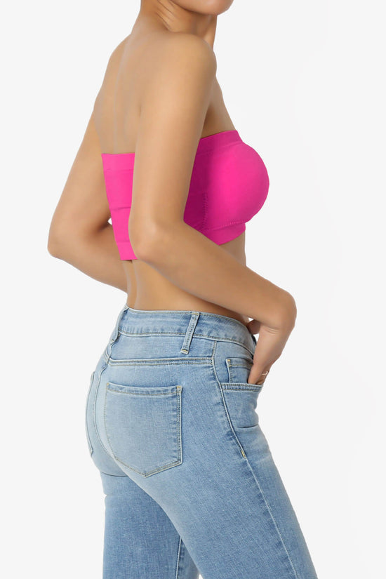 Candid Removable Pad Bandeau Bra Top NEON PINK_4