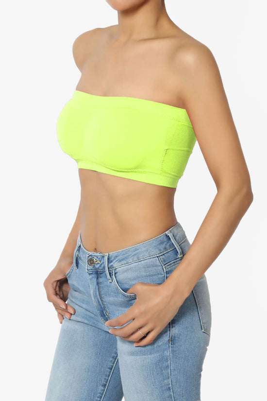 Candid Removable Pad Bandeau Bra Top NEON YELLOW_3