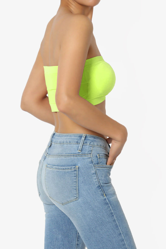 Candid Removable Pad Bandeau Bra Top NEON YELLOW_4