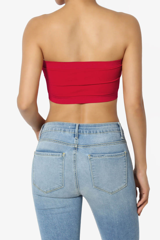 Load image into Gallery viewer, Candid Removable Pad Bandeau Bra Top RED_2

