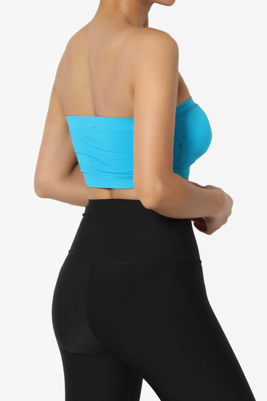 Load image into Gallery viewer, Candid Removable Pad Bandeau Bra Top TURQUOISE_4
