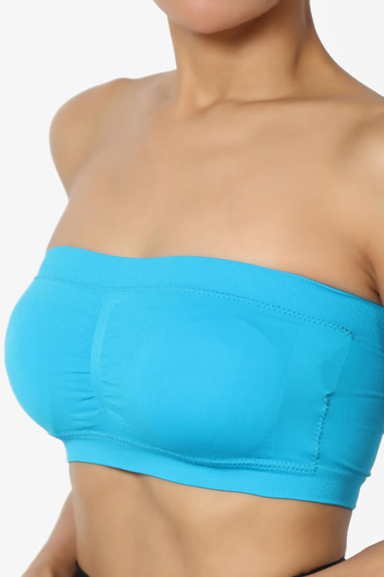 Candid Removable Pad Bandeau Bra Top TURQUOISE_5