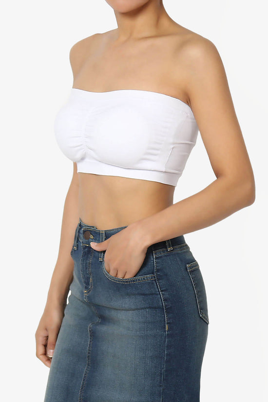 Candid Removable Pad Bandeau Bra Top WHITE_3