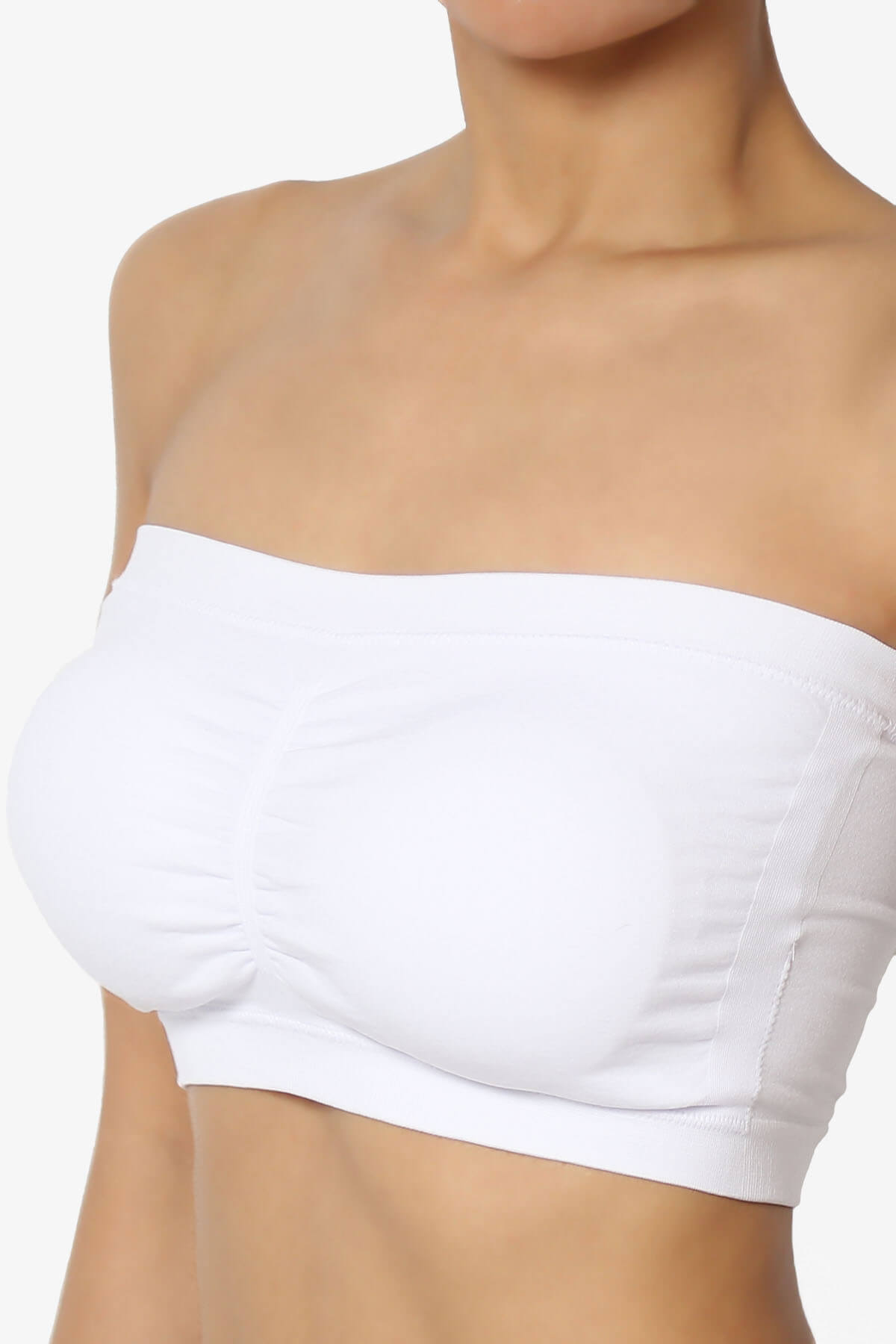 Load image into Gallery viewer, Candid Removable Pad Bandeau Bra Top WHITE_5
