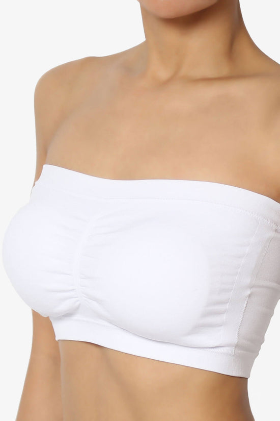 Candid Removable Pad Bandeau Bra Top WHITE_5