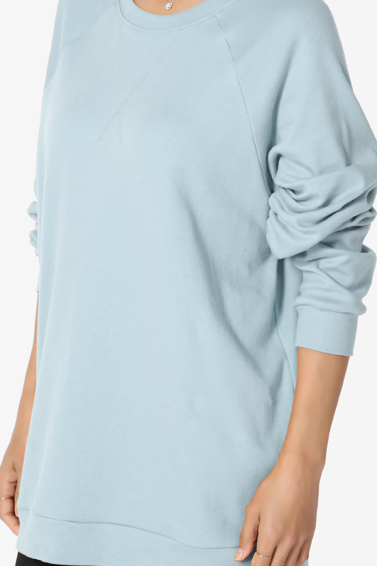 Carlene Cotton Raglan Sleeve Pullover Top ASH BLUE_5