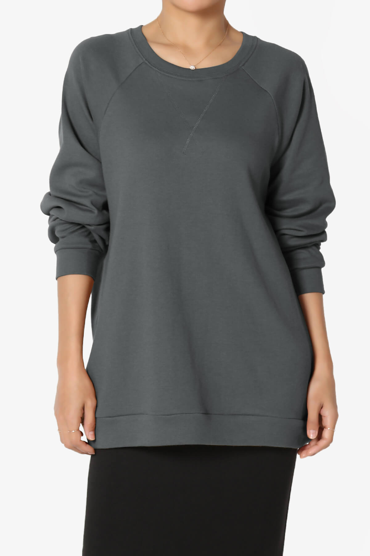 Carlene Cotton Raglan Sleeve Pullover Top ASH GREY_1