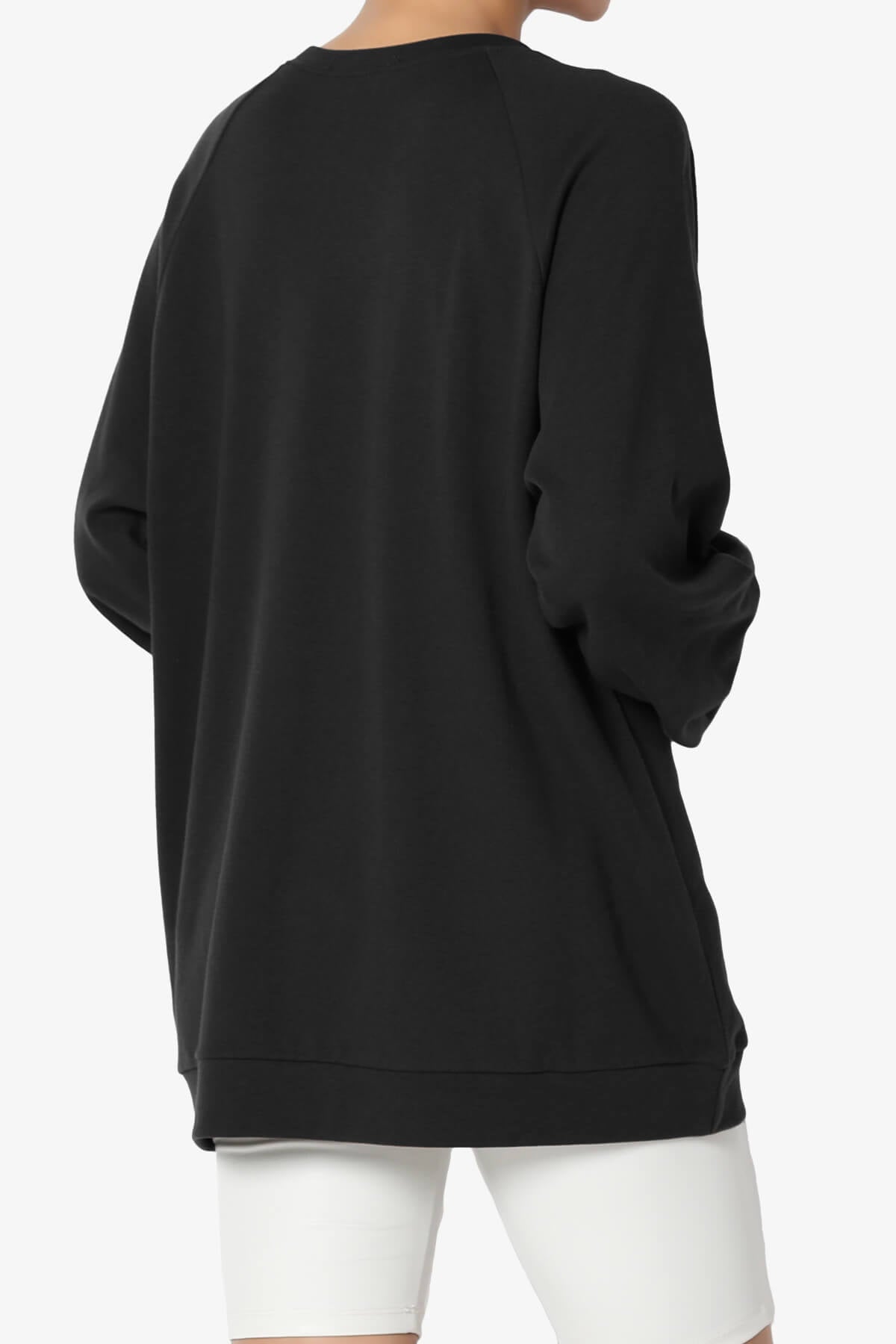 Carlene Cotton Raglan Sleeve Pullover Top BLACK_4
