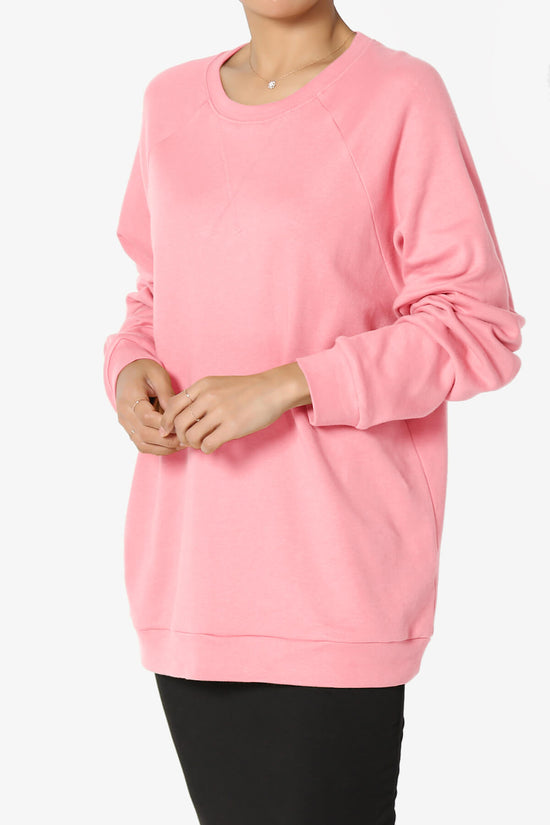 Carlene Cotton Raglan Sleeve Pullover Top BRIGHT PINK_3