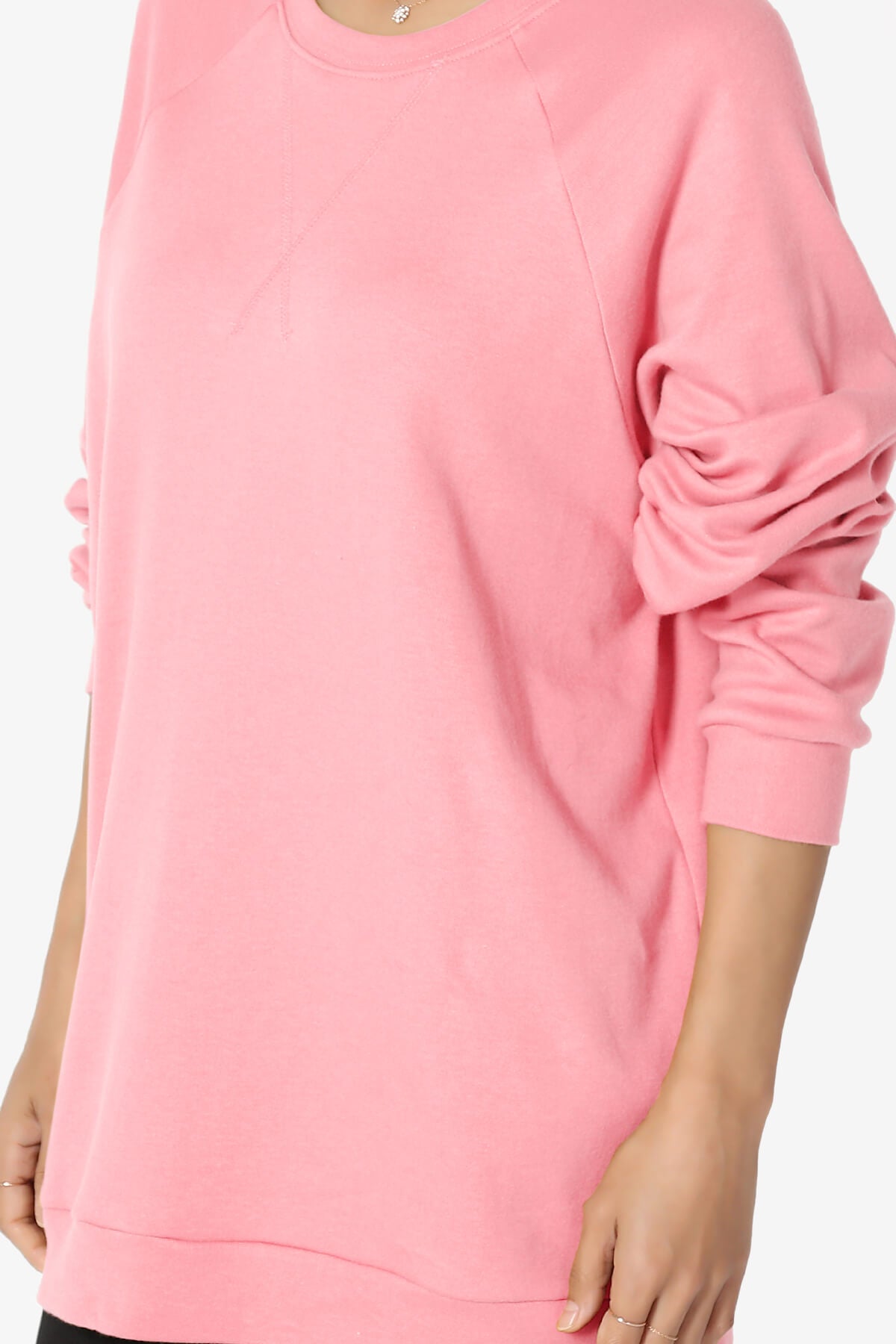 Carlene Cotton Raglan Sleeve Pullover Top BRIGHT PINK_5