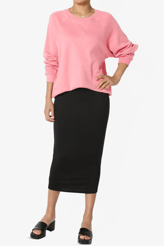 Carlene Cotton Raglan Sleeve Pullover Top BRIGHT PINK_6