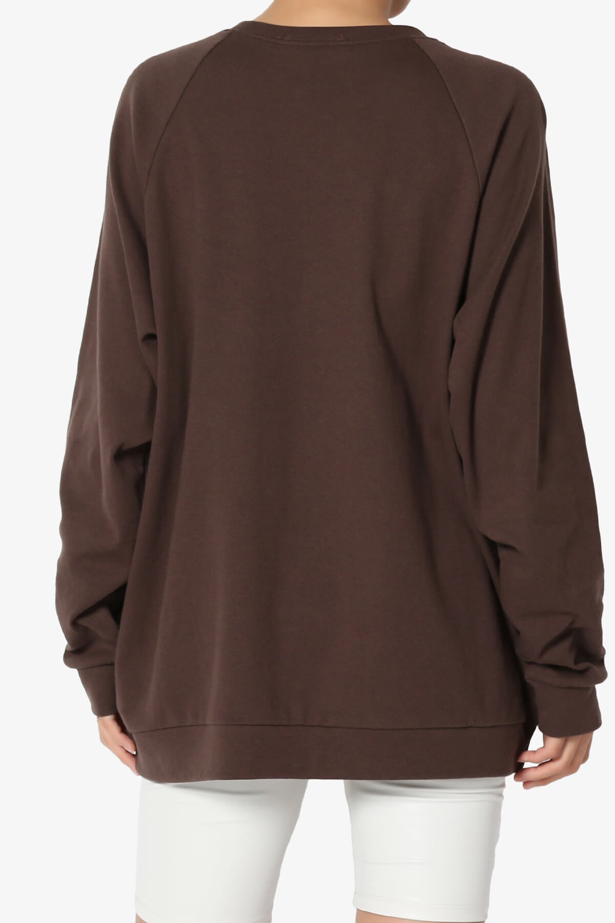 Carlene Cotton Raglan Sleeve Pullover Top BROWN_2