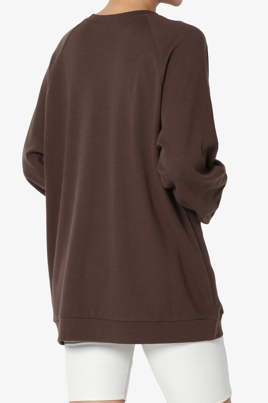 Carlene Cotton Raglan Sleeve Pullover Top BROWN_4
