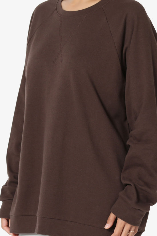 Carlene Cotton Raglan Sleeve Pullover Top BROWN_5