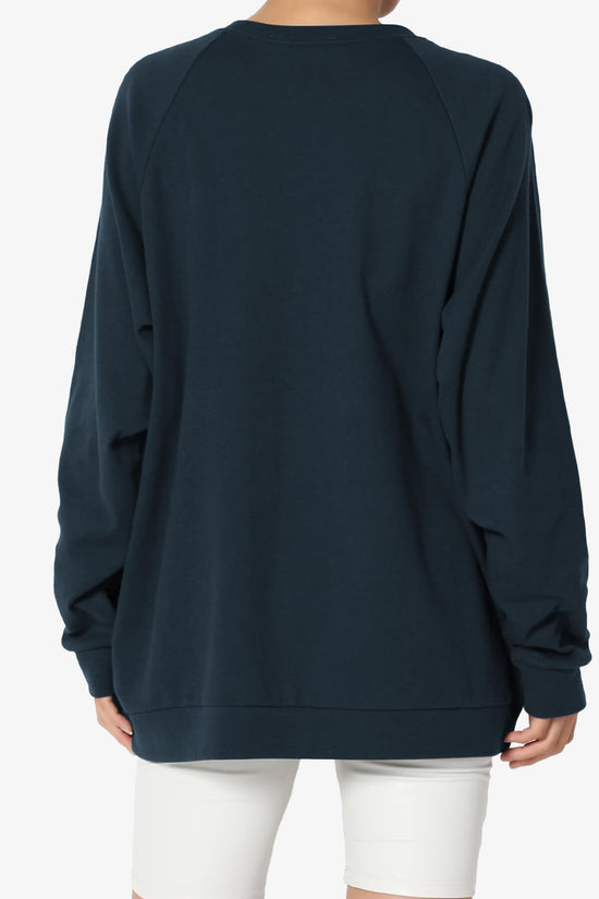 Carlene Cotton Raglan Sleeve Pullover Top DARK NAVY_2