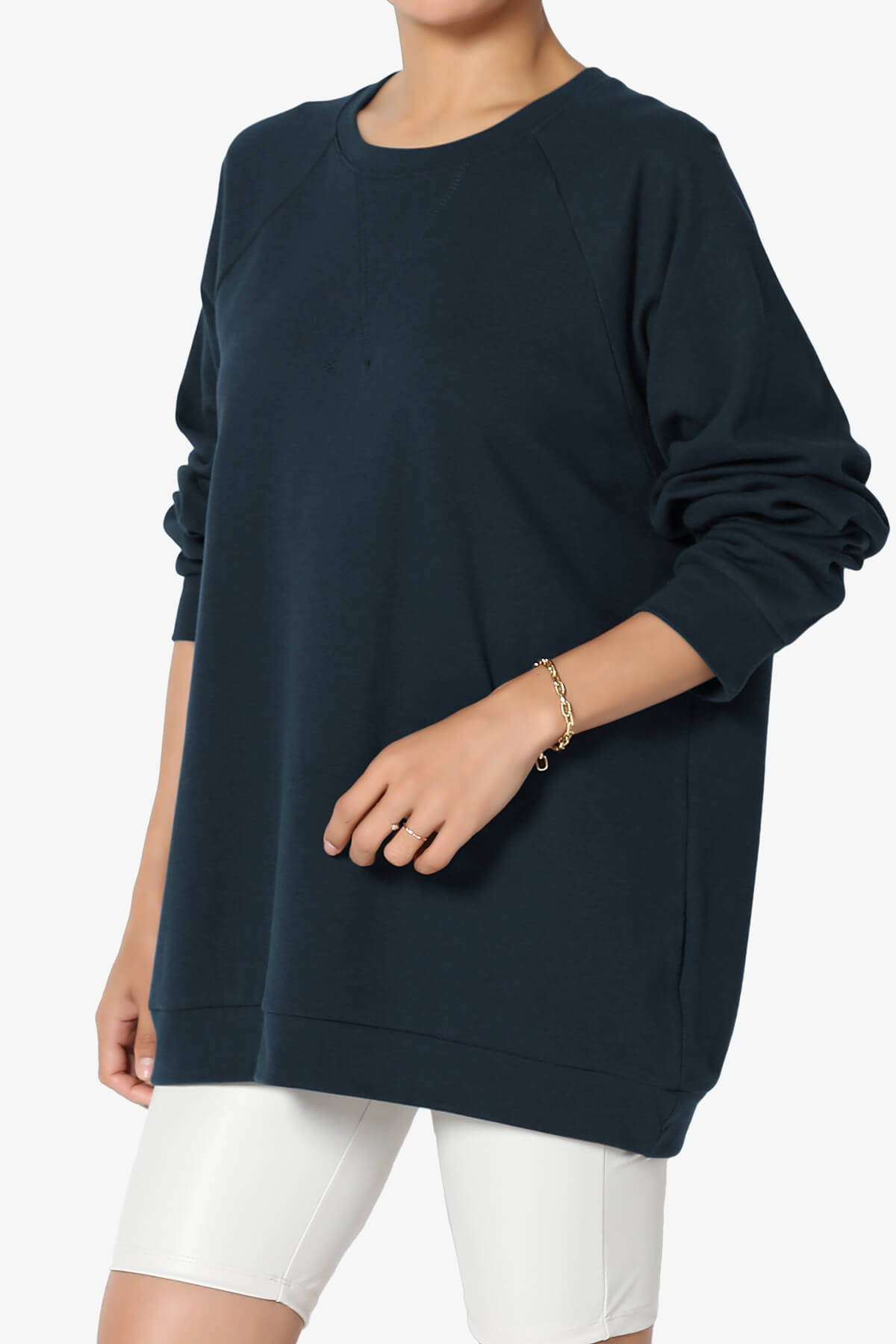 Carlene Cotton Raglan Sleeve Pullover Top DARK NAVY_3