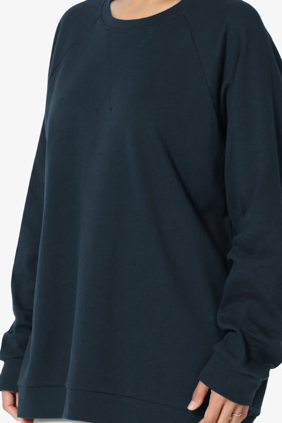 Carlene Cotton Raglan Sleeve Pullover Top DARK NAVY_5