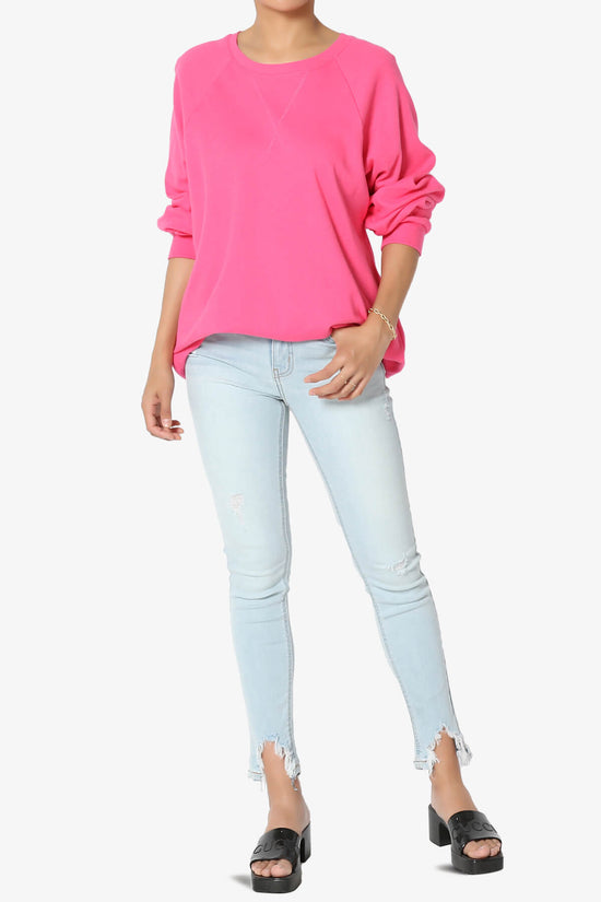 Carlene Cotton Raglan Sleeve Pullover Top FUCHSIA_6