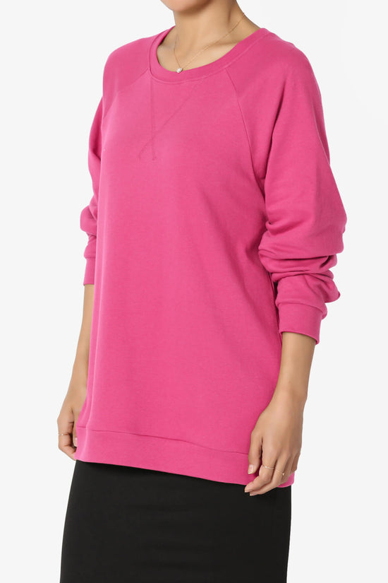 Carlene Cotton Raglan Sleeve Pullover Top HOT PINK_3