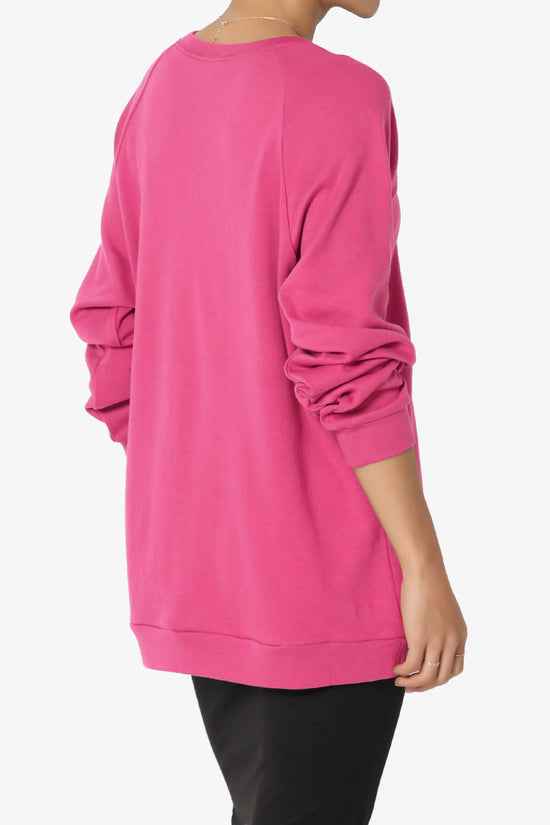 Carlene Cotton Raglan Sleeve Pullover Top HOT PINK_4