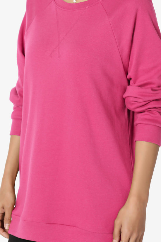 Carlene Cotton Raglan Sleeve Pullover Top HOT PINK_5