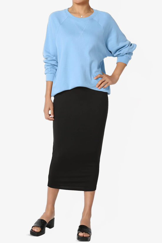 Carlene Cotton Raglan Sleeve Pullover Top LIGHT BLUE_6