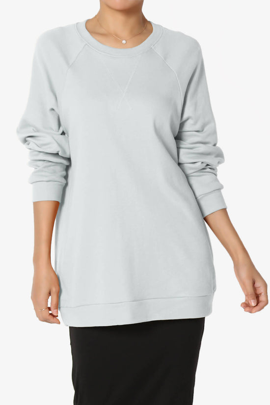 Carlene Cotton Raglan Sleeve Pullover Top LIGHT GREY_1