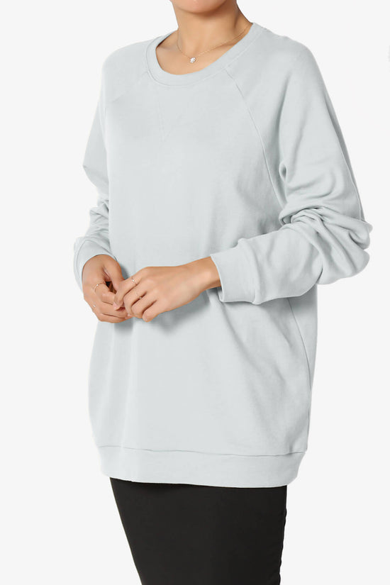 Carlene Cotton Raglan Sleeve Pullover Top LIGHT GREY_3